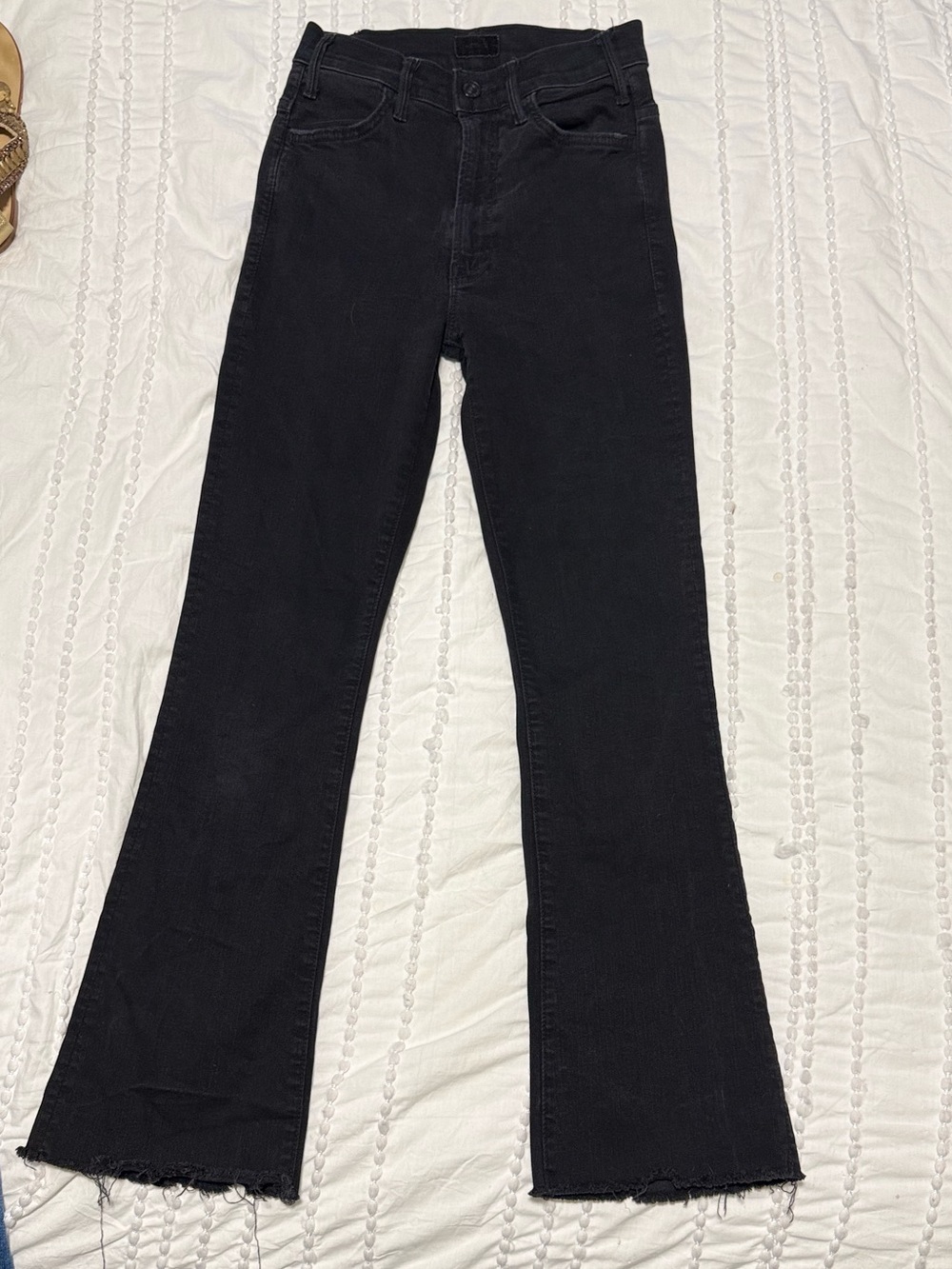 MOTHER Hustler Ankle Fray in Not Guilty Jeans Black High Rise Size 24 (US2) - Picture 4 of 9